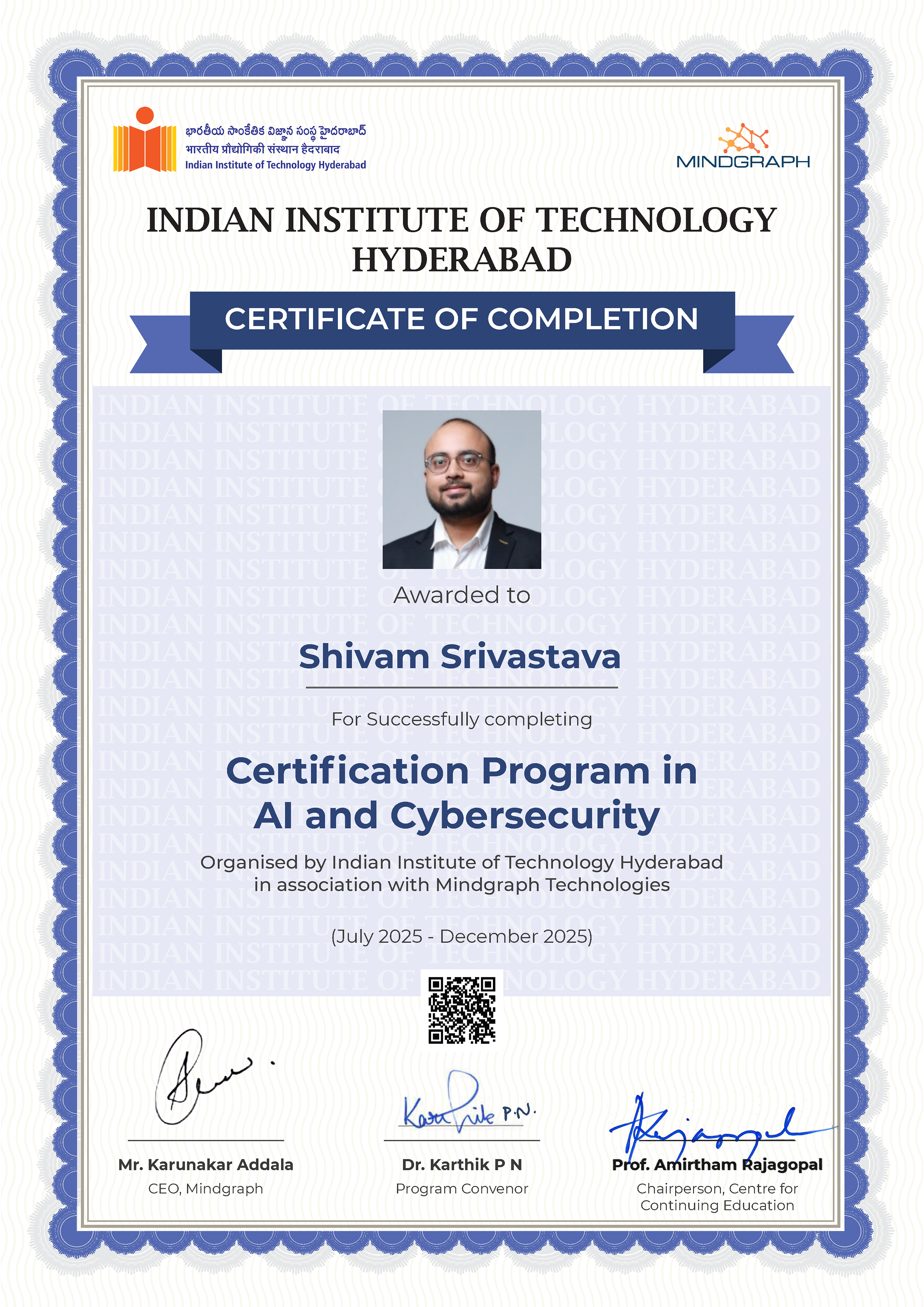 Certificate of Completion